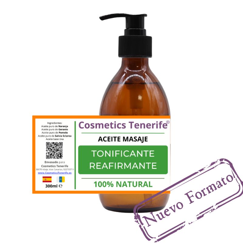 Aceite para masajes Tonificante Reafirmante 100% NATURAL