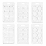 Blíster transparente para wax melts y ceras aromáticas en modelos cuadrado corazón y redondo