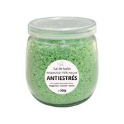 Sal de baño terapéutica antiestrés con aceites esenciales de bergamota, geranio y vetiver – Cosmetics Tenerife®