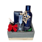 Regalo Personalizado HOMBRE: Cesta de Cosmética + Perfume - Tienda Online Regalos Canarias