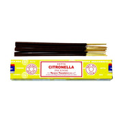 Caja de incienso Satya Citronella 15g, aroma cítrica natural, ideal como repelente y para limpieza energética
