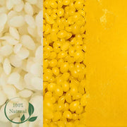 Cera de abeja amarilla en perlas y trozos disponible en Tenerife para cosmética DIY y velas artesanales en Canarias