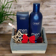 Handmade Gifts for MEN - MEN Gift Basket | Facial and Body Care Set | Ideal gift for boyfriend - husband - father - friend - anniversary - birthday | Shower gel, face cream and bamboo basket | Buy online - online - home delivery - free shipping Canary Islands | Online Gift Shop - Tenerife - Gran Canaria - Fuerteventura - Lanzarote - La Palma - El Hierro - La Gomera.