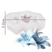 Measurements of the silicone lily mold available for purchase in Tenerife