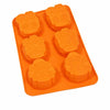 Molde de silicona naranja con 6 cavidades de calaveras Catrina para hacer jabones artesanales en Canarias.