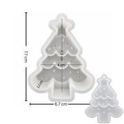 Molde individual Árbol Decorado con ramas redondeadas y detalles navideños en relieve para jabón y cera, en Cosmetics Tenerife