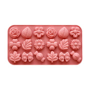 Molde de silicona para decoraciones de velas con flores, hojas y lazos - Tienda Islas Canarias