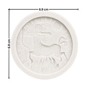 Molde de silicona para vela del signo Sagitario con diseño redondo en relieve - Tienda Islas Canarias