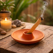 Plato quemador para palo santo e incienso en color terracota en Canarias