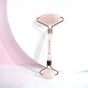 Rodillo facial Brushworks con cabezal grande y pequeño de cuarzo rosa