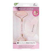 Rodillo facial de doble cabezal y Gua Sha rosa Brushworks