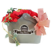 Cesta Ramo Flores Jabón Rojo - Regalo - San Valentín - Día de la Madre - Día del Padre - Novio - Novia - Cumpleaños - Aniversario - Amigo Invisible - Pascua - Navidad - Reyes - Tienda Online Islas Canarias - Cosmetics Tenerife