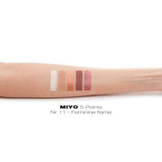 Five Point Eyeshadow Palette No.11 Feminine Flame Swatch Miyo Make-Up - Makeup Online Store Canary Islands Cosmetics Tenerife